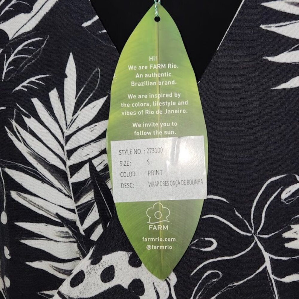 Farm Rio Wrap Dress "Onca de Bolinha" Size Small - Picture 7 of 9